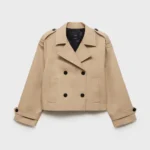 Cotton cropped trench coat