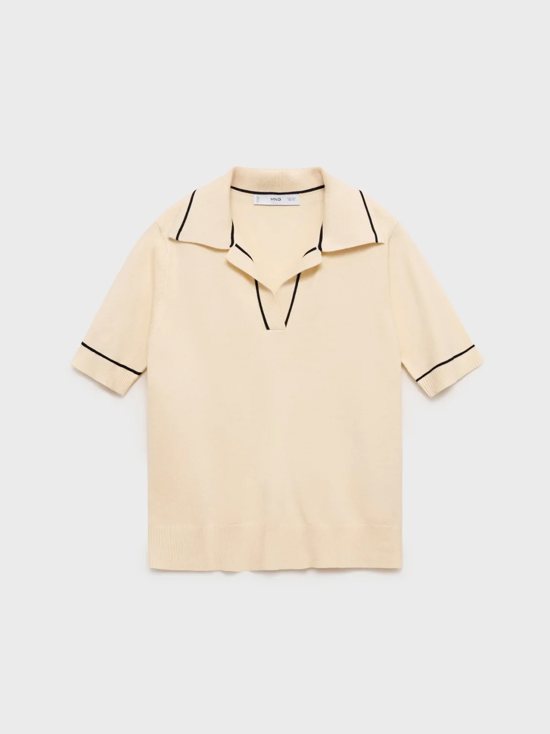 Polo-neck sweater with contrasting trims