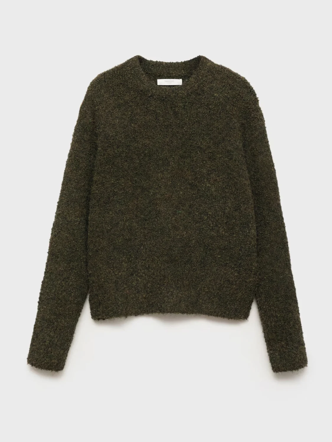 High neck midi wool coat